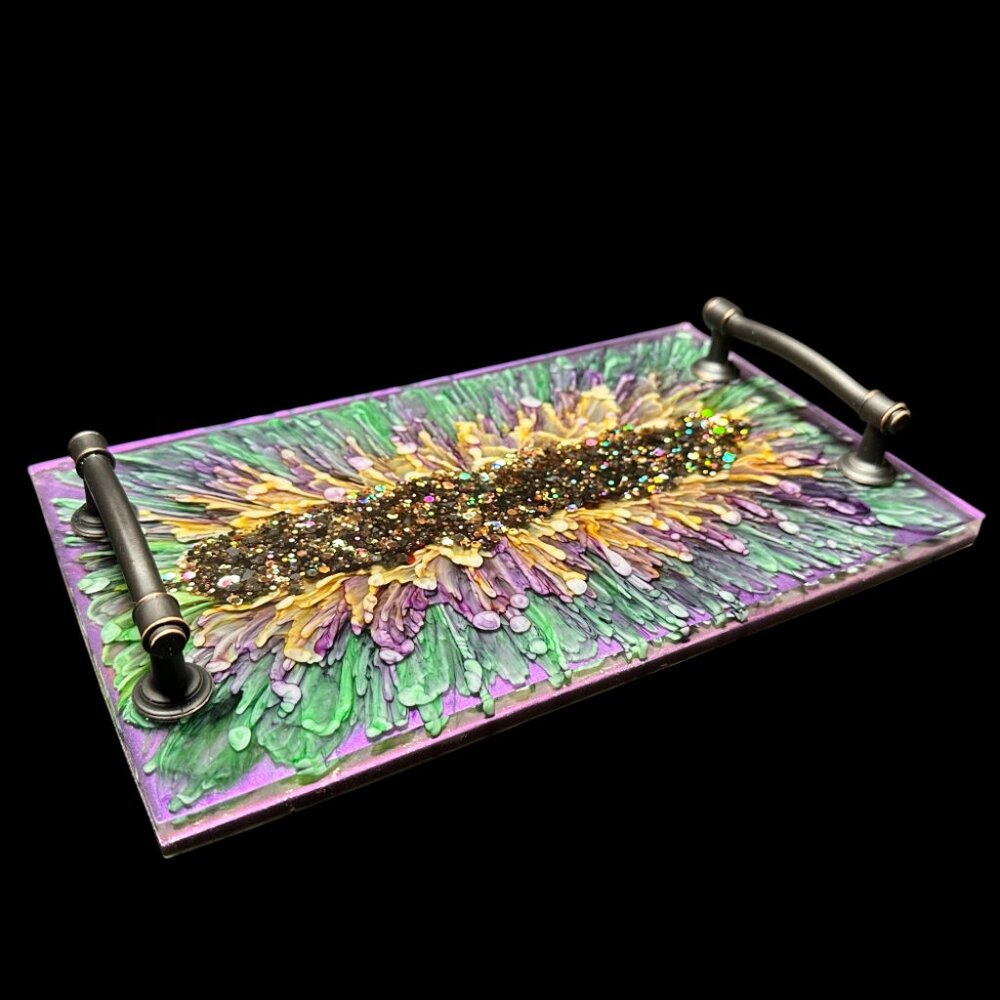 Watercolor Blossom Vanity Tray | Perfume Tray | Candle Tray